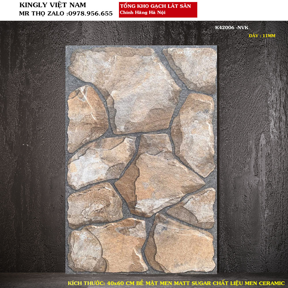 Gạch lát sân giả đá 40x60 k42006Loại 1